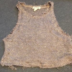 Urban Outfitters Gold Knit Crop